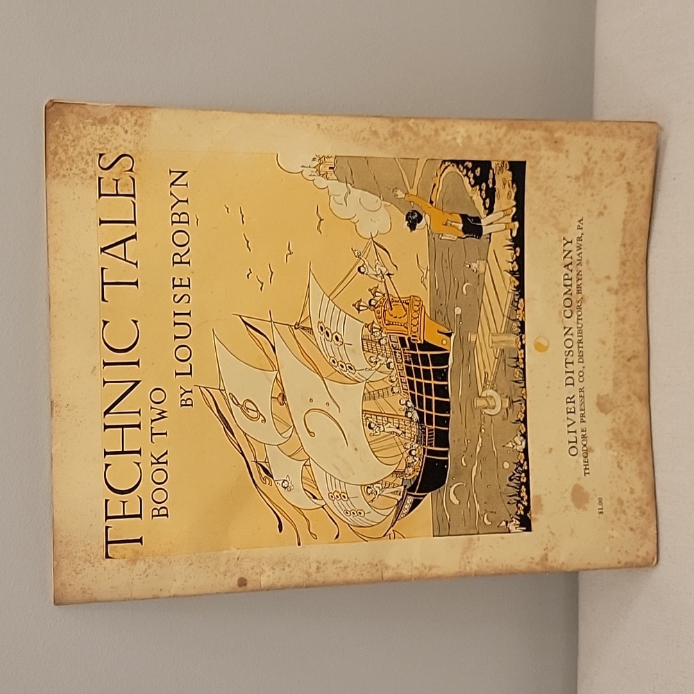 Vintage Sheet Music Book - Technic Tales Book Two by Louise Robyn Illustrated